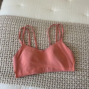 Lululemon like a cloud ribbed coral bra